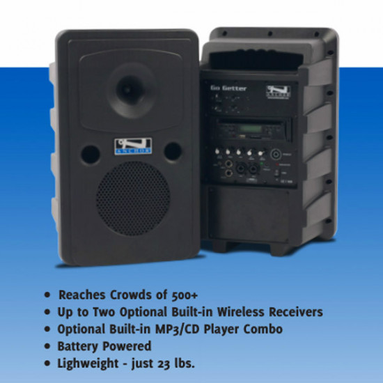 Anchor Audio GDP/HH Go Getter - Sistema PA Doble con Mic inalámbrico, mixer 4 canales, amplificador y Stands