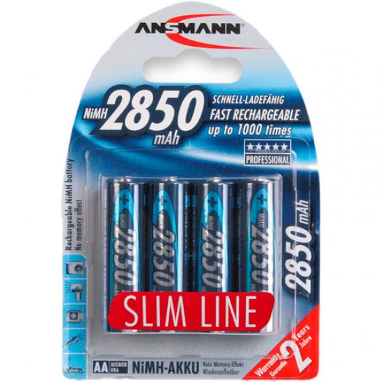 Ansmann Baterías AA recargables 2850 mah pack de 4