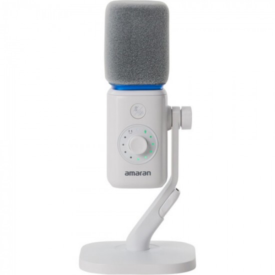 Amaran Kit de micrófono y soporte de escritorio supercardioide  (Blanco)
