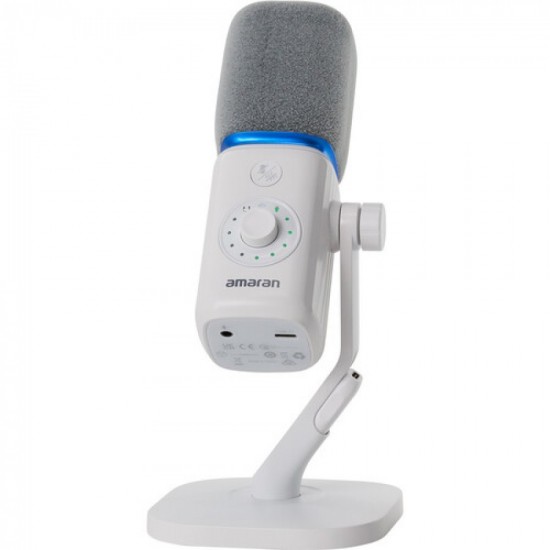 Amaran Kit de micrófono y soporte de escritorio supercardioide  (Blanco)