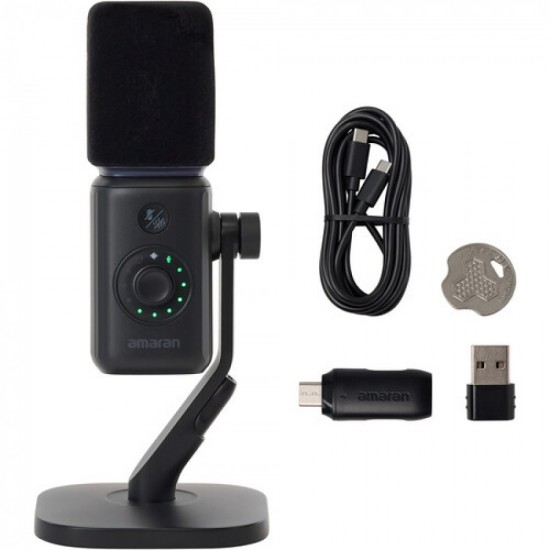 Amaran Kit de micrófono y soporte de escritorio supercardioide  (Charcoal)