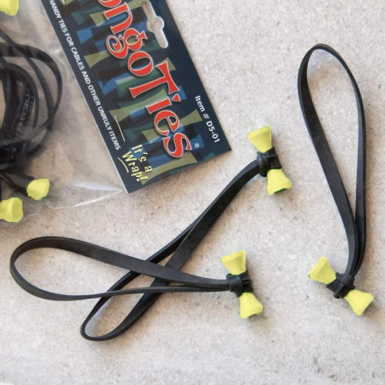 Bongo Ties Yellow Tang Grip para Organizar Cables Pack de 10 (amarillo)
