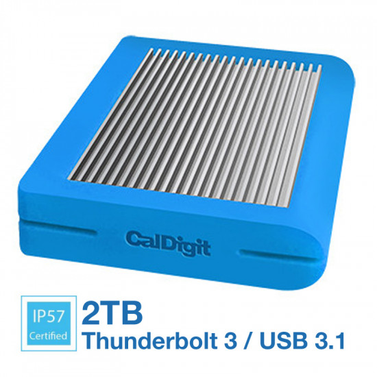 CalDigit Tuff 2TB Disco Duro Externo USB 3.1 Tipo C 10Gb/s Portátil (Blue) USB-C