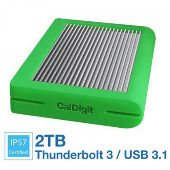 CalDigit Tuff 2TB Disco Duro Externo USB 3.1 Tipo C 10Gb/s Portátil (green) USB-C