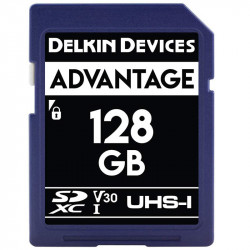 Delkin Devices Advantage SDXC 128GB V30 UHS-I U3 Lectura 90MB/s / 90MBs