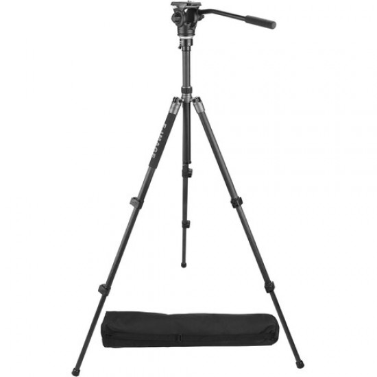 E-Image TC604 Trípode carbón con cabezal fluido cap. 3kg
