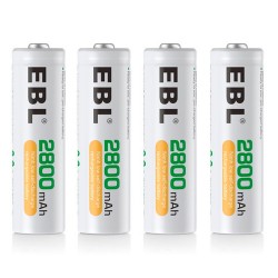 EBL Baterías  AA recargables de 2800 mAh (pack de 4)