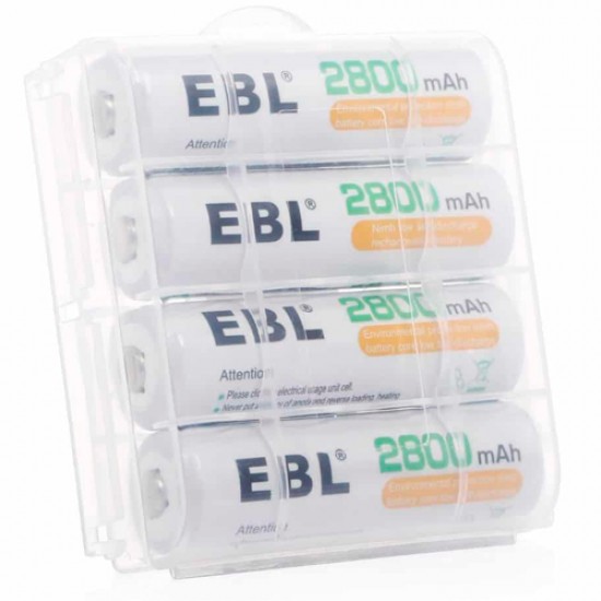 EBL Baterías  AA recargables de 2800 mAh (pack de 4)