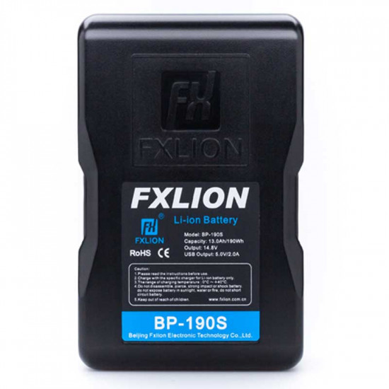FXlion 2 Baterías Cool Black Lithium V-Mount 190W/h y cargador doble Fast Charger