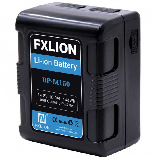 FXlion BP-M150-Q280B 2 BP-M150 Baterías  V-Mount Mini 148W/h Cuadrada y cargador rápido