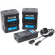 FXlion BP-M150-KA 2 BP-M150 Baterías  V-Mount Mini 148W/h Cuadrada y cargador dual D Tap