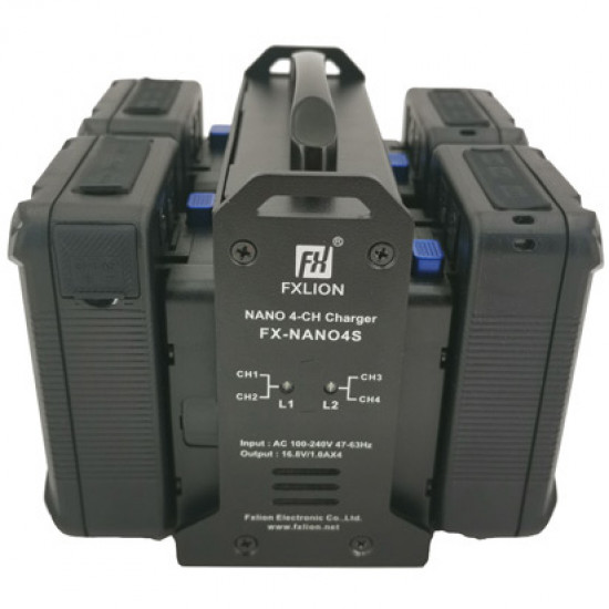 FXlion FX-NANO4S Cargador Nano V-Mount 4 baterías 