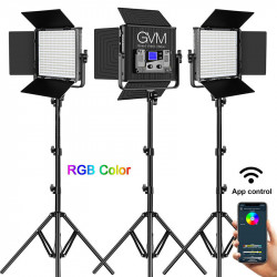 GVM 50RS3L Kit de 3 LED Soft Light Bi-Color & RGB