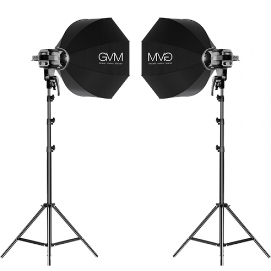 GVM P80S-II Kit de 2 LEDs Compactos 5600K con alto CRI de 97 con Softbox