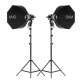 GVM P80S-II Kit de 2 LEDs Compactos 5600K con alto CRI de 97 con Softbox