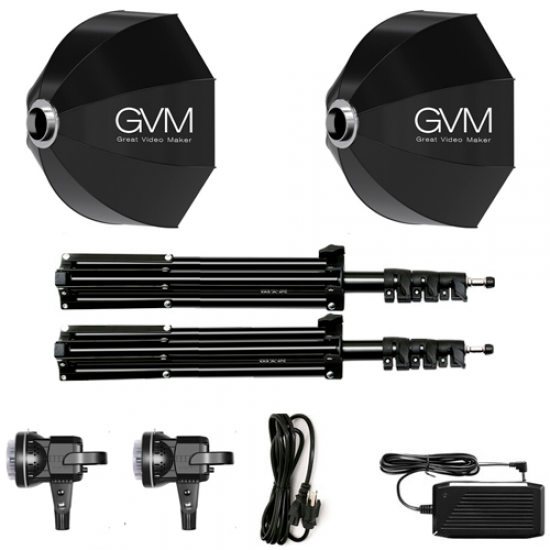GVM P80S-II Kit de 2 LEDs Compactos 5600K con alto CRI de 97 con Softbox