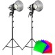 GVM P80S-II Kit de 2 LEDs Compactos 5600K con alto CRI de 97