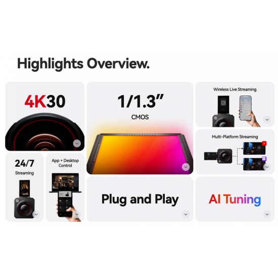 Hollyland VenusLiv AIR Cámara de transmisión en vivo 4K30