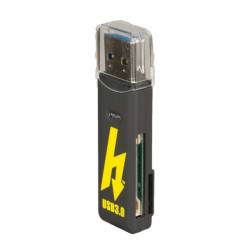 Hoodman HUSB3 Lector de tarjetas SDHC/SDXC y MicroSD SuperSpeed USB 3.0