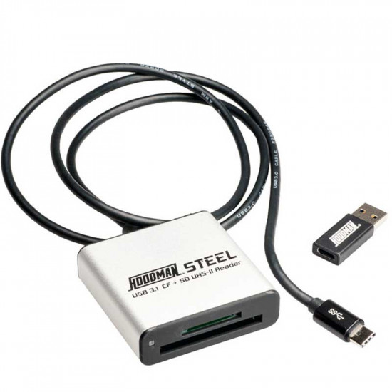 Hoodman STEEL31 Lector de tarjetas SDHC/SDXC UHS-II y Compact Flash USB 3.1
