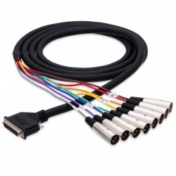 Hosa DTM-803 Snake Balanceada 8 x XLR M a DB25 Cable de 3 mts