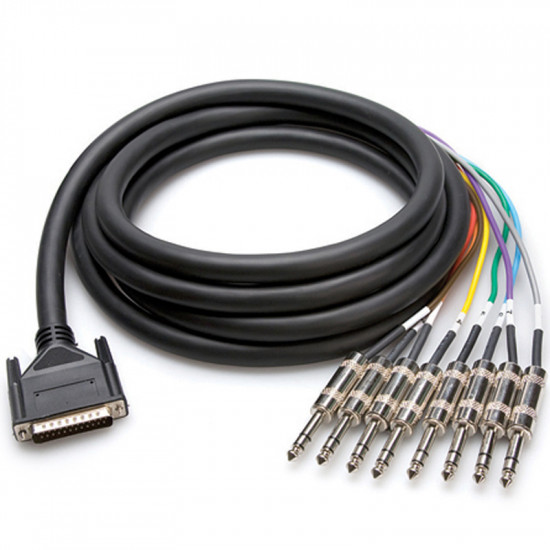 Hosa DTP-803 Snake Balanceada 8 x 1/4 TRS a DB25 Cable de 3 mts