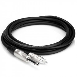 Hosa HPR-020 Cable Plug Rean mono 1/4" TS  a RCA Macho (6 mts)