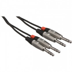 Hosa HSS-001.5X2 Cable Dual Audio Balanceado PLUG 1/4" TRS 45cm