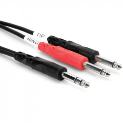 Hosa STP-202 Cable Audio 2mts  PLUG 1/4" TRS  a 2 TS 1/4    