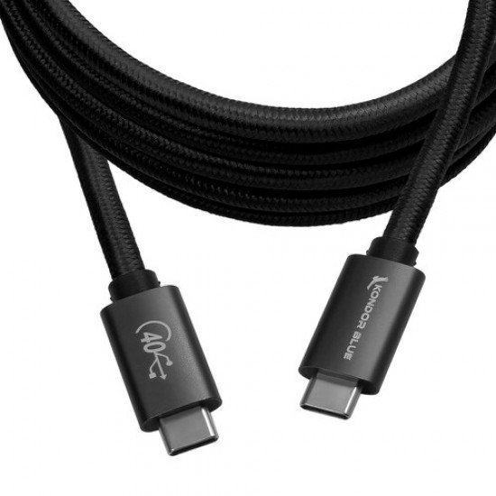 Kondor Blue Cable Thunderbolt 4 USB-C 100W 40Gbps (negro)