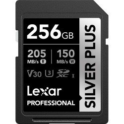Lexar Media LSDSIPL256G Professional Silver Plus 256GB SDXC UHS-I Memory Card  Lectura 205 MB/S / Escritura 150 MB/S.