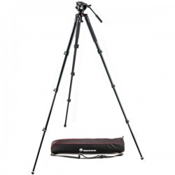 Manfrotto MVK500AQ Cabezal Fluido MVH500AH + Trípode MVT535 + Bolso