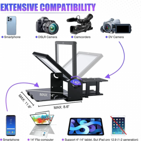 Mumba Teleprompter grande  D15 para cámara