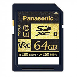 Panasonic SDXC 64GB V90 UHS-II U3 Lectura 280MB/s / 250MBs para ALL-intra