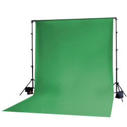 Photoflex Tela / Telón para BackDrop 3m ancho x 3,6 m largo Verde Chromakey (Solo tela no incluye atriles)