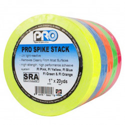 Protapes PRO XL Spike stack Cinta 1" Fluorescente 5 Colores 18.2metros