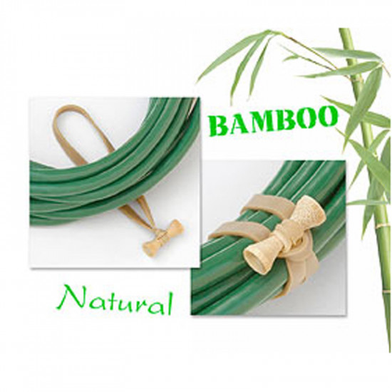 Bongo Ties Grip para Organizar Cables en bambú y Hevea rubber Pack de 10