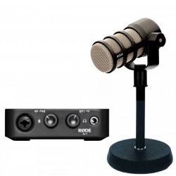 Rode PodMIC Micrófono Podcast dinámico en kit con Interface AI-1