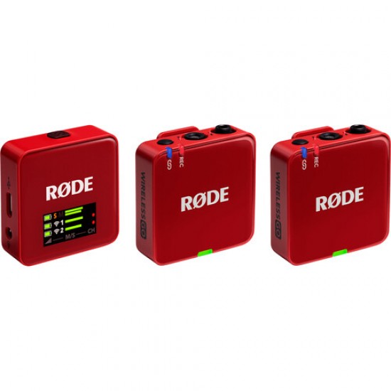 Rode Wireless GO G3 Kit de 2 Mic inalámbricos + Grabadores 32 bit (Rojo)
