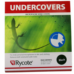 Rycote Undercovers Negros Paraviento lijero para micrófonos Lavalier con 30 stickies Negro