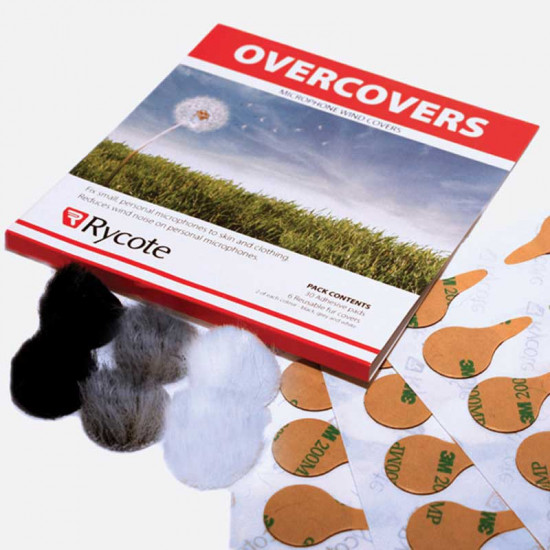 Rycote Overcovers (3 colores) Paraviento para micrófonos Lavalier con 30 stickies 
