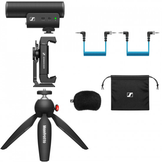 Sennheiser Kit Movil MKE 400 Micrófono Ultracompacto para cámara o smartphone