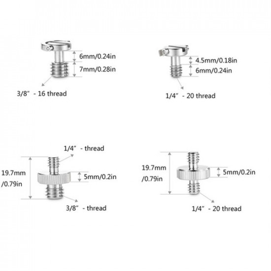 SmallRig 1074B Kit de Pernos de 1/4" + 3/8" Screw Pack 