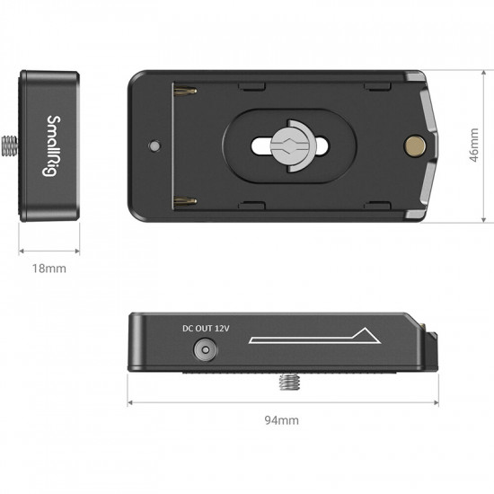 SmallRig 3093 Lite Adapter Batería NP-F para cámaras Pocket 4K y 6K 
