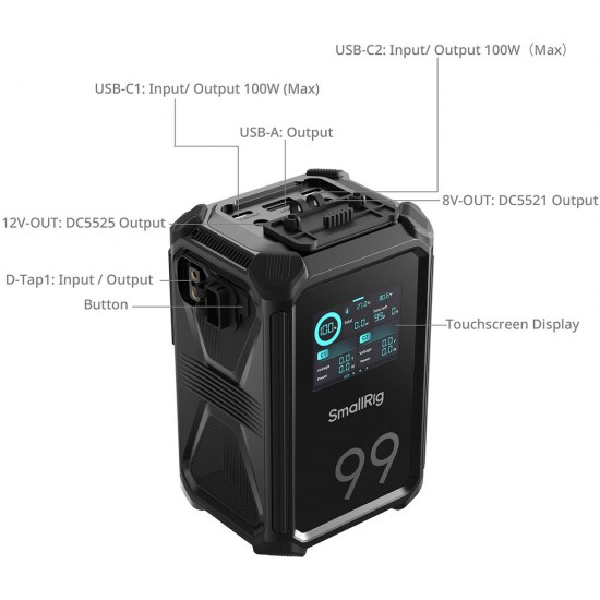 SmallRig 4984 Batería VMount X-Touch Triple-Proof X99