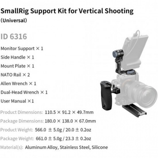 SmallRig 6316 Kit de soporte para grabación vertical 