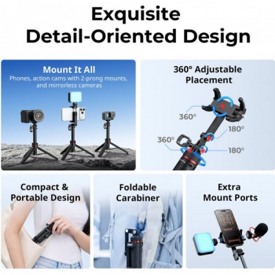 SmallRig 6479 Trípode VT-17 3-en-1 Travel Tripod