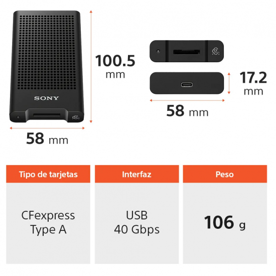Sony MRW-G3 Lector de CFexpress Type A Card (USB4)