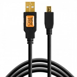 Tether Tools CU5401 Cable Corto USB 2.0 A Male a Mini-B 5-Pin de 30cm  Negro