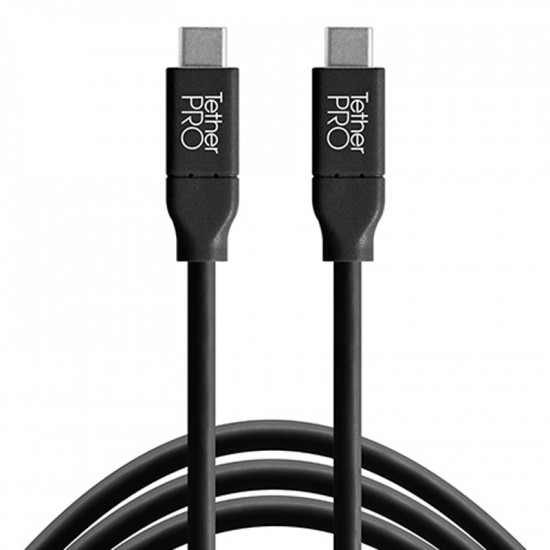 Tether Tools CUC06-BLK Cable USB-C a USB-C de 1.8mts (color negro)